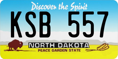 ND license plate KSB557