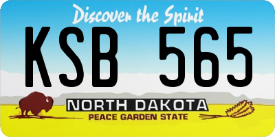 ND license plate KSB565