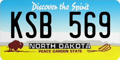 ND license plate KSB569