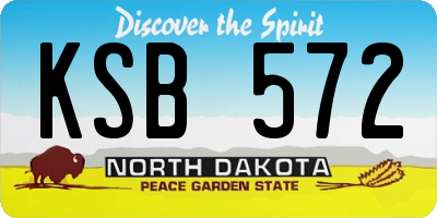 ND license plate KSB572
