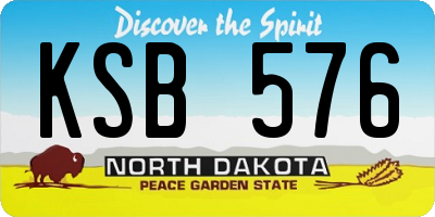 ND license plate KSB576