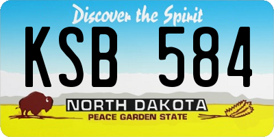 ND license plate KSB584