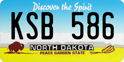 ND license plate KSB586