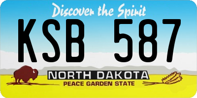 ND license plate KSB587