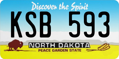 ND license plate KSB593