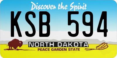 ND license plate KSB594