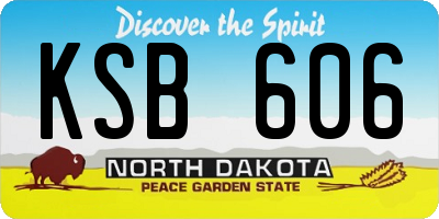 ND license plate KSB606