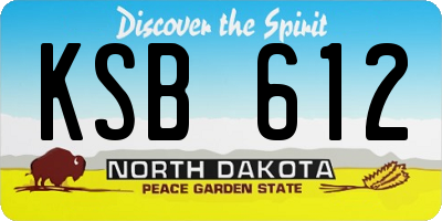 ND license plate KSB612