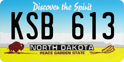 ND license plate KSB613