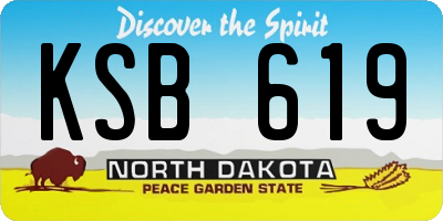 ND license plate KSB619