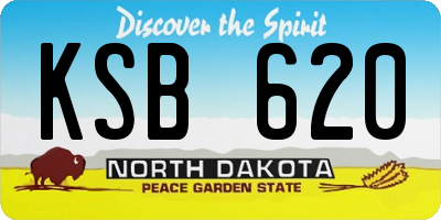 ND license plate KSB620