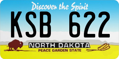 ND license plate KSB622