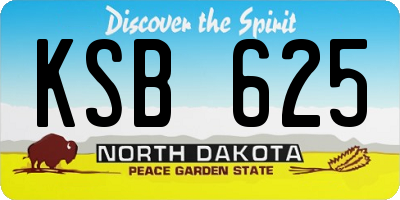 ND license plate KSB625