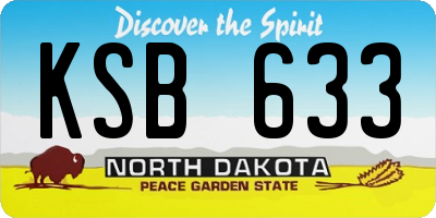 ND license plate KSB633