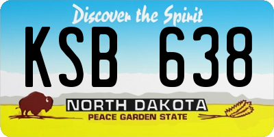 ND license plate KSB638