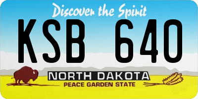 ND license plate KSB640