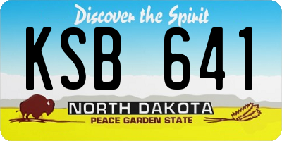 ND license plate KSB641