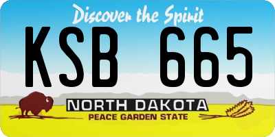 ND license plate KSB665