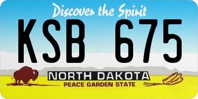 ND license plate KSB675