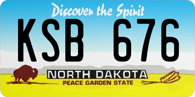 ND license plate KSB676