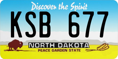 ND license plate KSB677