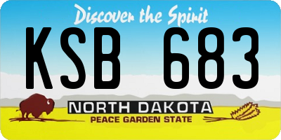 ND license plate KSB683