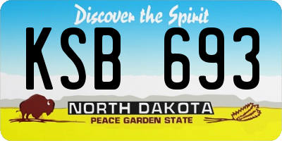 ND license plate KSB693