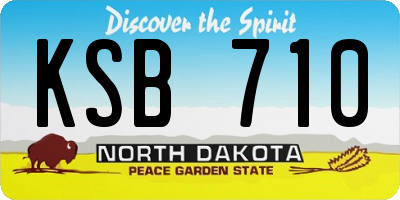 ND license plate KSB710