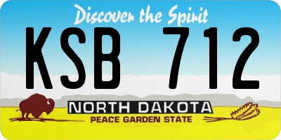 ND license plate KSB712