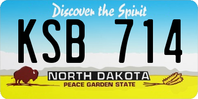 ND license plate KSB714