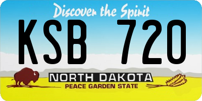 ND license plate KSB720
