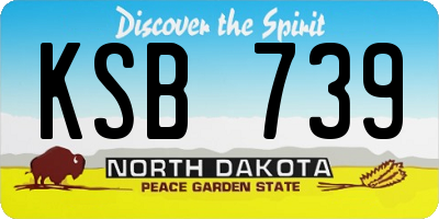 ND license plate KSB739