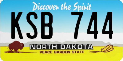 ND license plate KSB744