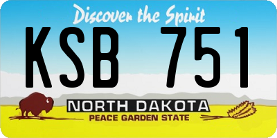 ND license plate KSB751