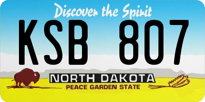 ND license plate KSB807