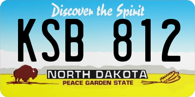 ND license plate KSB812