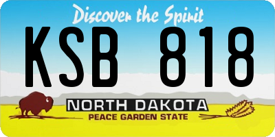 ND license plate KSB818