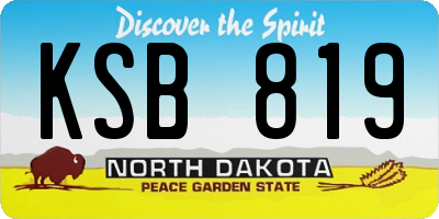 ND license plate KSB819