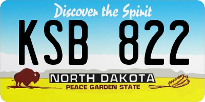 ND license plate KSB822