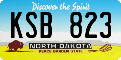 ND license plate KSB823