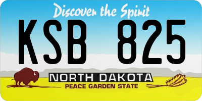 ND license plate KSB825