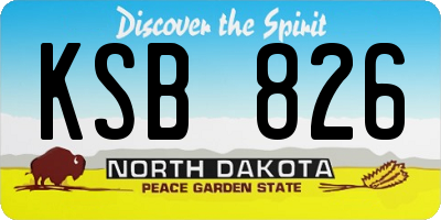 ND license plate KSB826