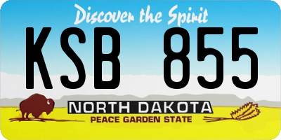 ND license plate KSB855