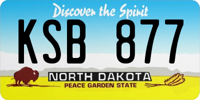 ND license plate KSB877