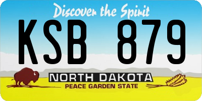 ND license plate KSB879