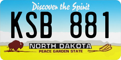 ND license plate KSB881