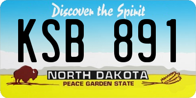 ND license plate KSB891