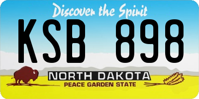 ND license plate KSB898