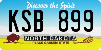 ND license plate KSB899