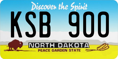 ND license plate KSB900